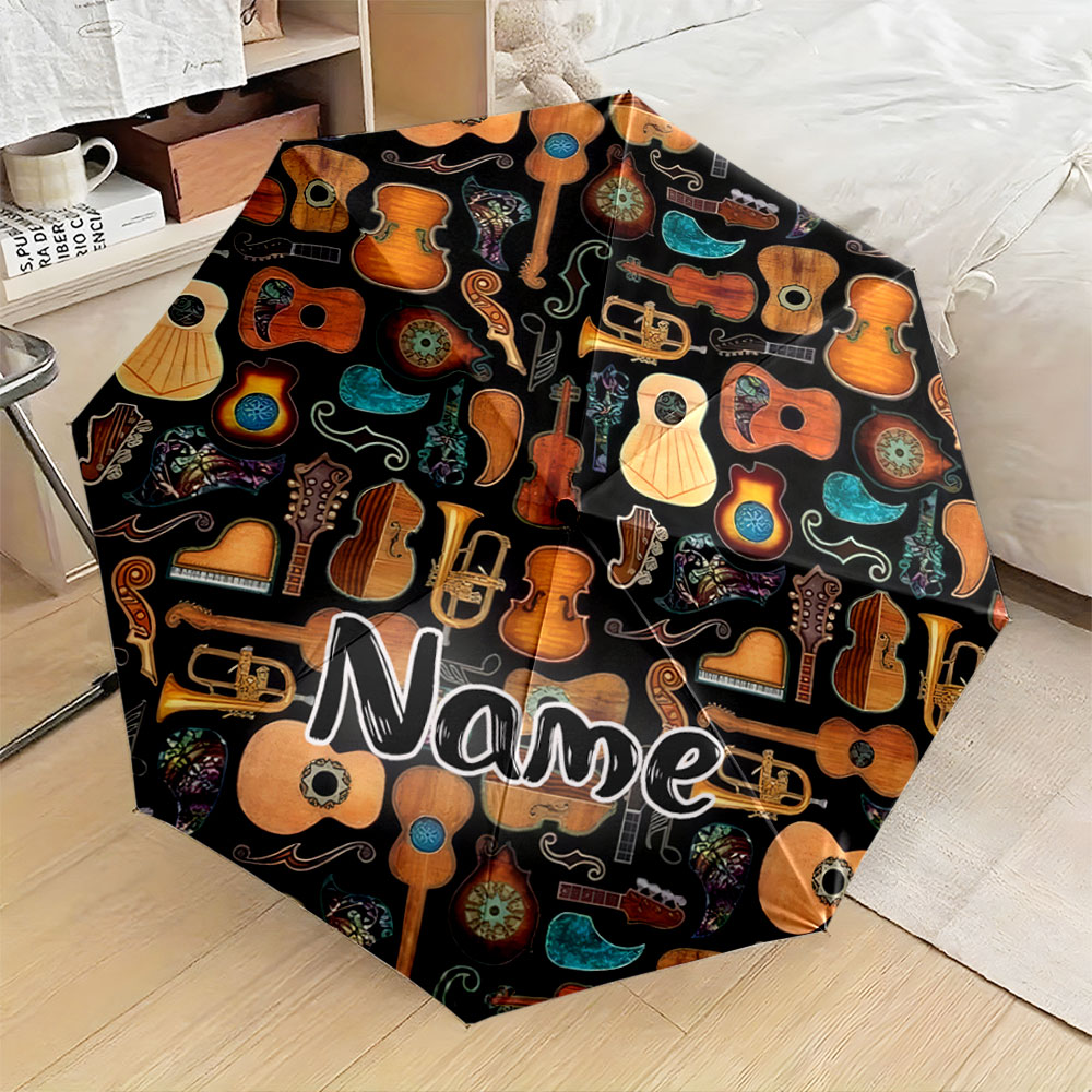 Musical Instrument With Name - Parasol z personalizowanym imieniem, wzór instrumentu