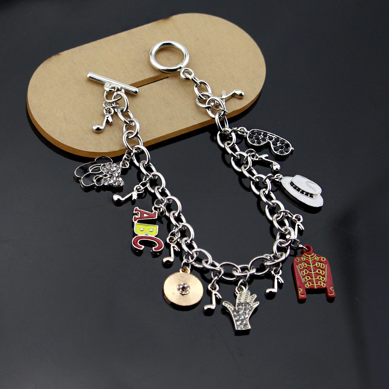 Musical Instrument Jewelry - Bransoletka z zawieszkami Michael Jackson, nowość,