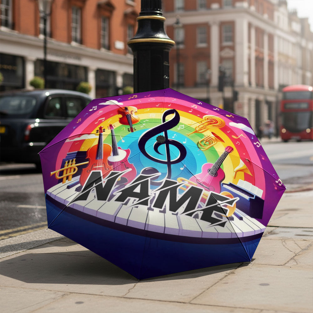 Musical Instrument With Name - Parasol z personalizowanym imieniem, parasol w
