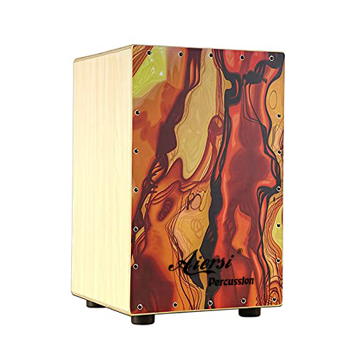 Musical Instrument With Hand - Kolorowy drewniany ręczny cajon, zestaw perkusyjny,