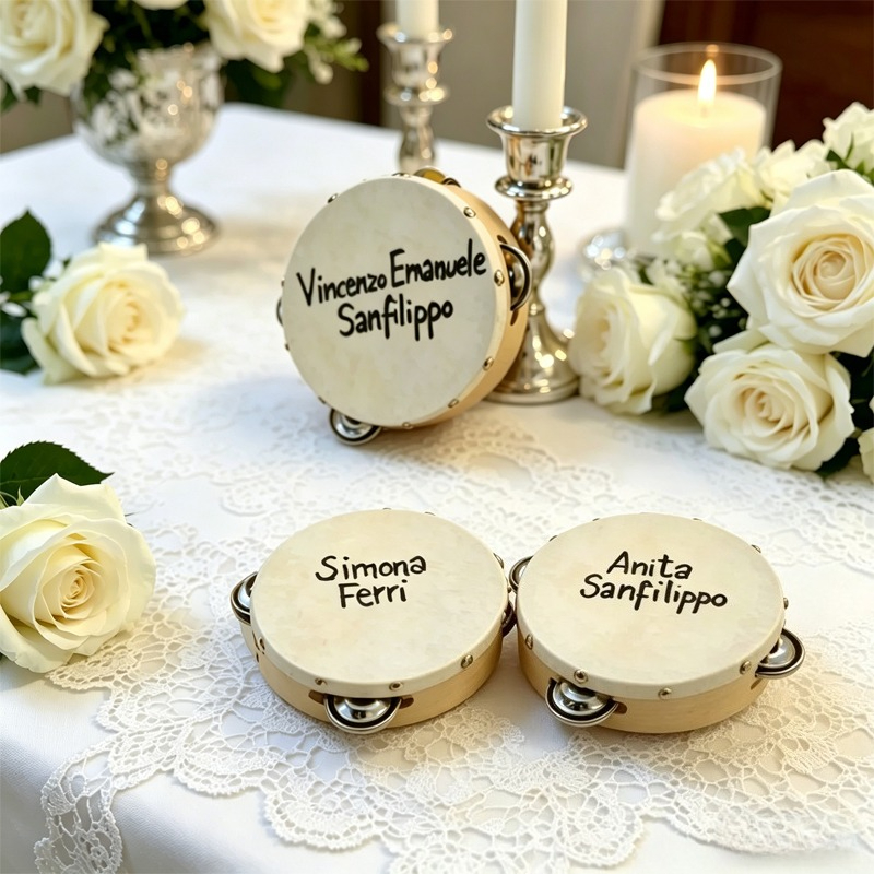 3/5 SZTUK ﻿   Tamburyny ślubne – Musical Instrument With Name recenzja i cena