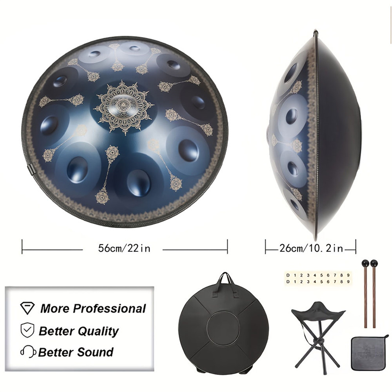 10-tonowy Handpan 22-calowy z  – Musical Instrument With Hand recenzja i cena